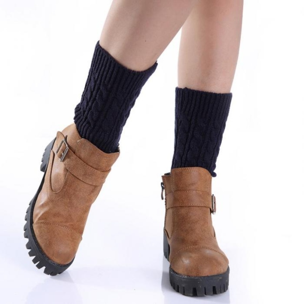 Women's Boot Cuff Leg Warmer 8 inch Black